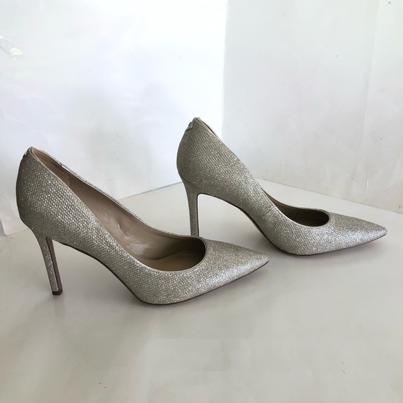 Sam Edelman Hazel Pointed Toe Slip-On Stilettos Light Gold/Silver Size 8 - Picture 3 of 16